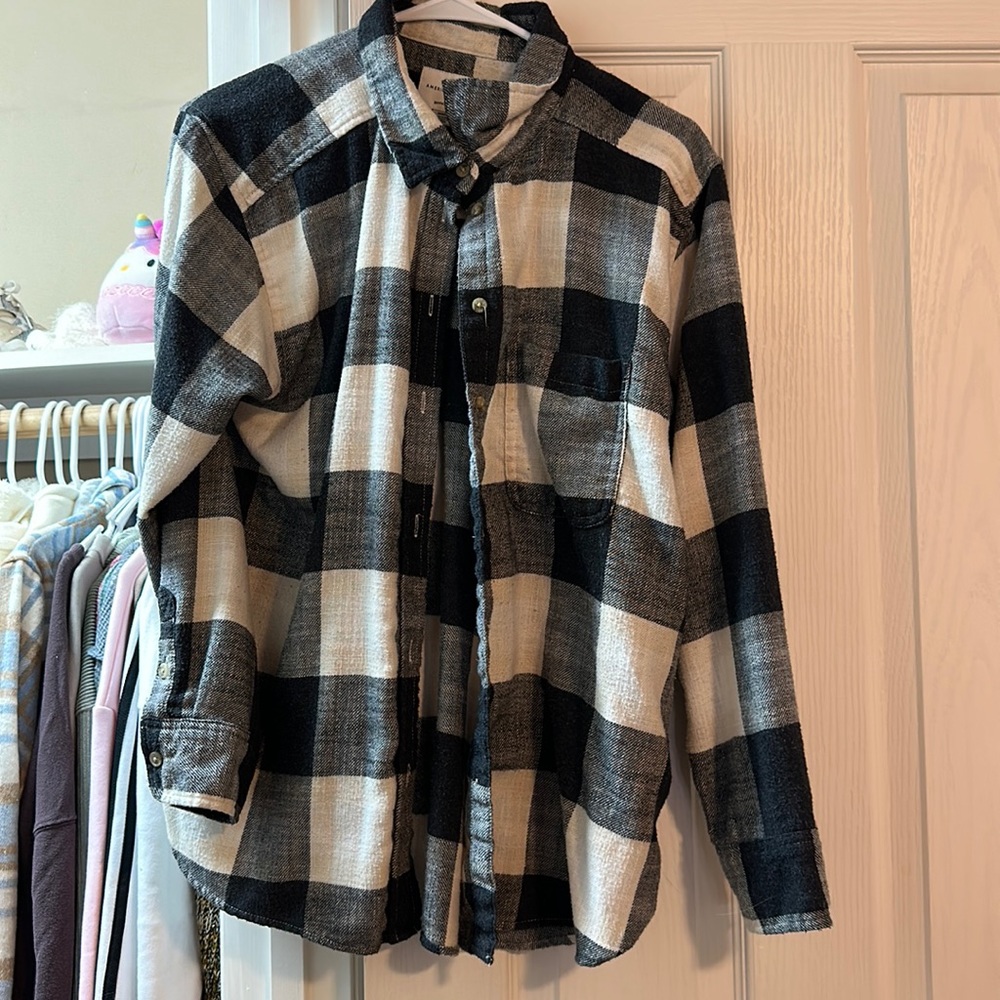 Black and White American Eagle Flannel